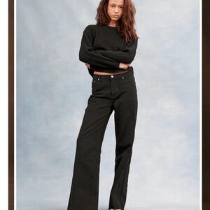 Parker Classic Black Wide Leg Jeans